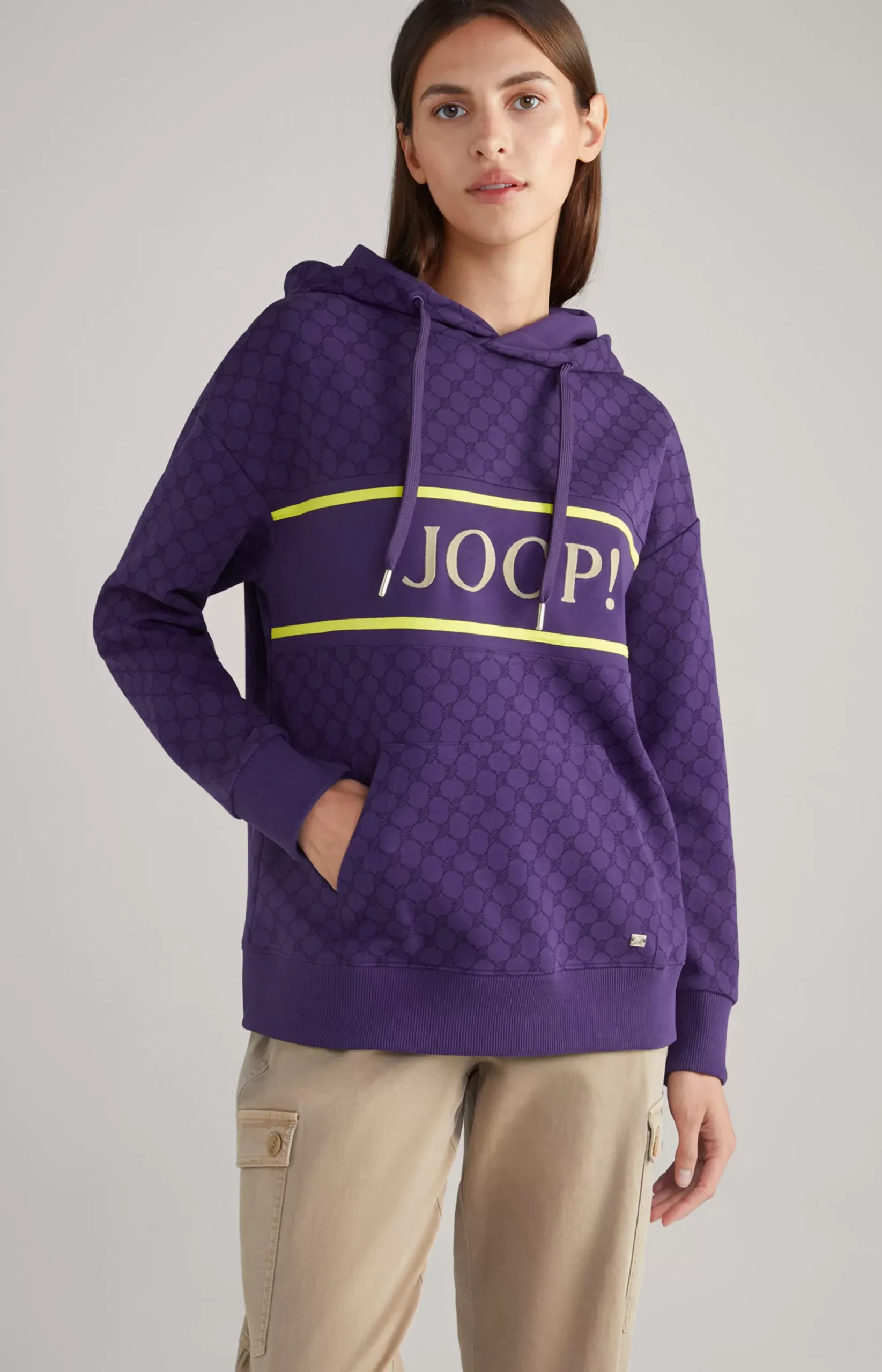 Hot JOOP! Hoodie in Purple, Patterned purple patterned