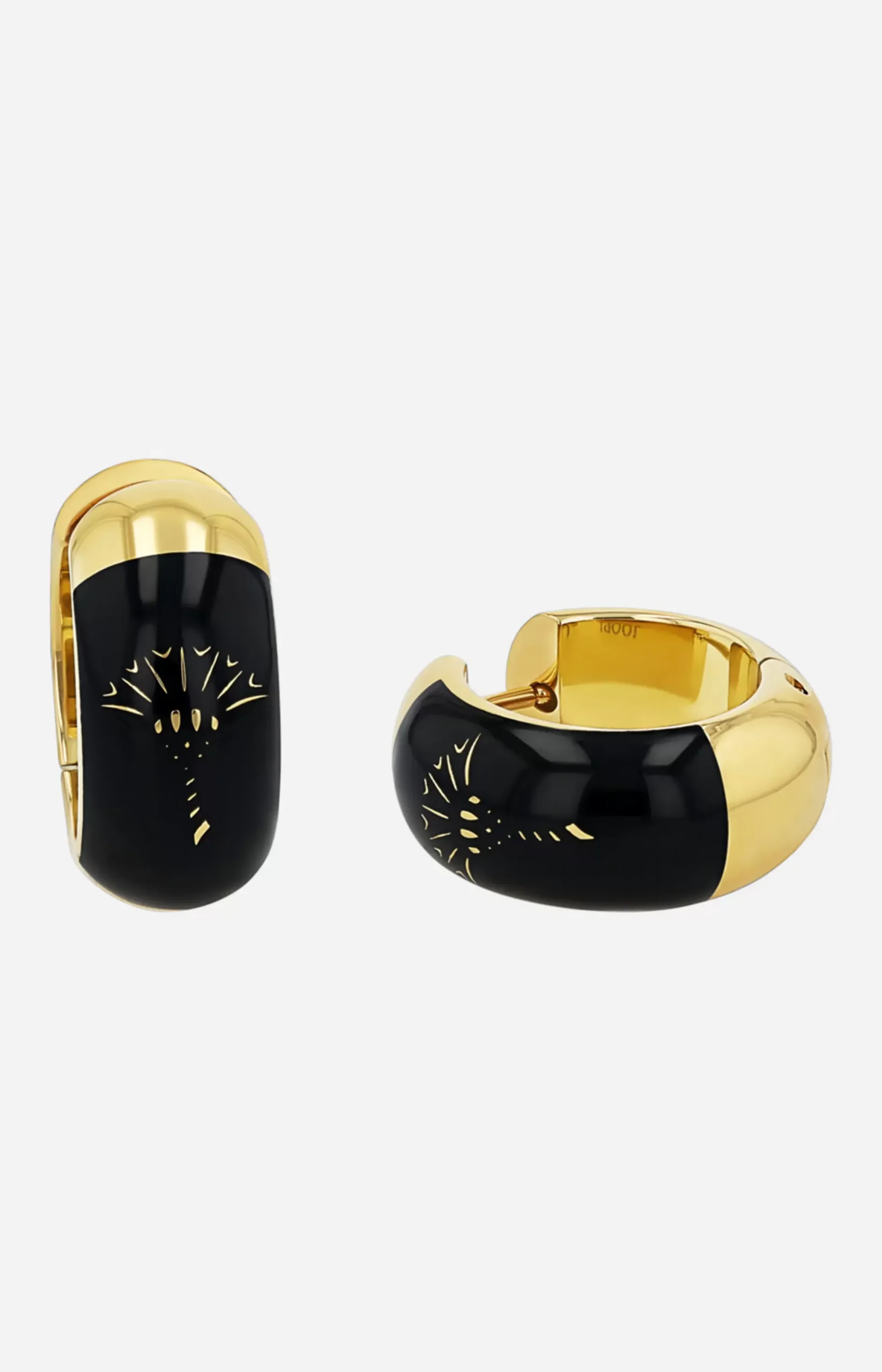 Outlet JOOP! Hoop Earrings with Enamel Black in /Black gold