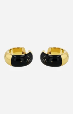 Outlet JOOP! Hoop Earrings with Enamel Black in /Black gold