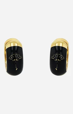 Outlet JOOP! Hoop Earrings with Enamel Black in /Black gold