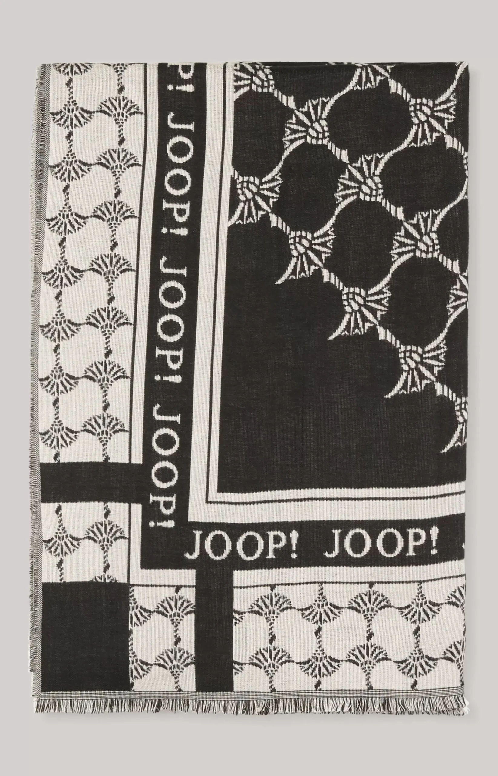 JOOP! Jaquard Scarf in black/beige
