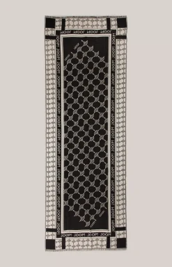 JOOP! Jaquard Scarf in black/beige