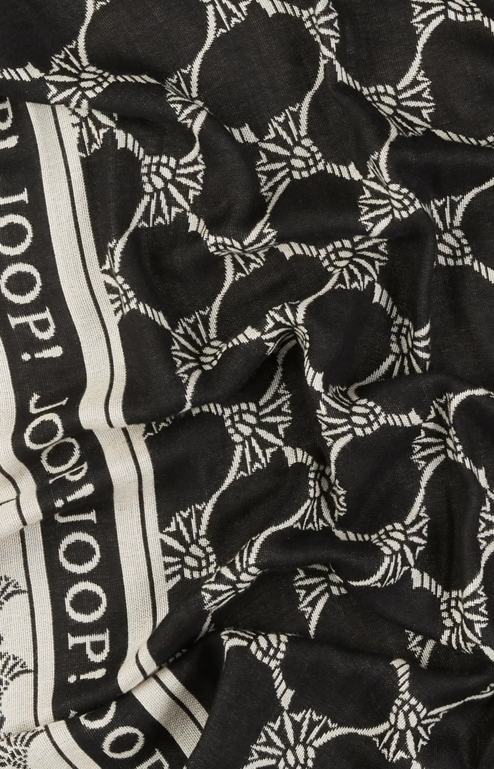 JOOP! Jaquard Scarf in black/beige