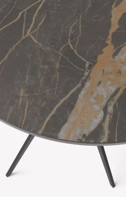 Outlet JOOP! CURVES side table with marble ceramic top, 45 x 52 cm in black