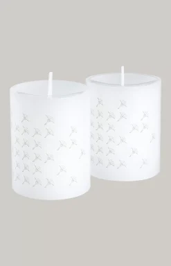 Online JOOP! FADED CORNFLOWER Pillar Candles in - Set of 2, 10 cm tall white