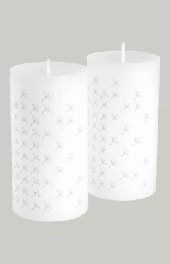 Sale JOOP! FADED CORNFLOWER Pillar Candles in - Set of 2, 15 cm tall white