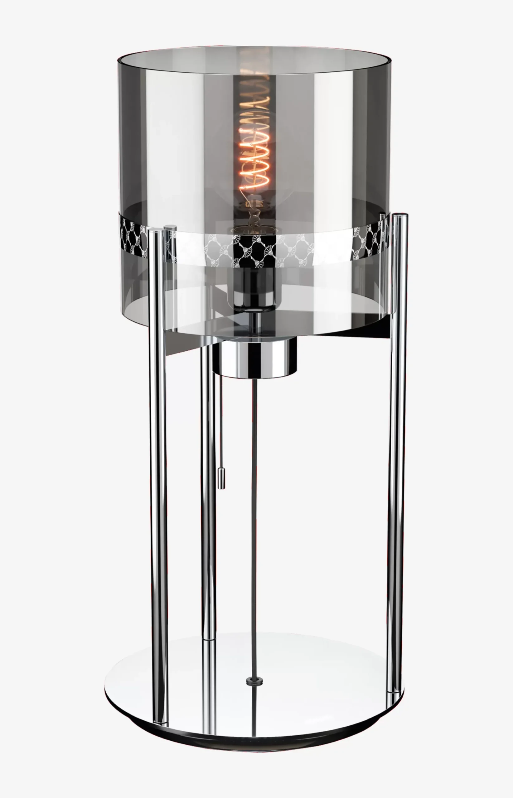 Sale JOOP! ROUND LIGHTS CHROME table lamp, fumé glass/chrome transparent/chrome