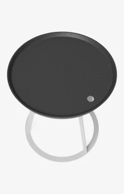 Outlet JOOP! ROUND side table with smoked oak plate, 45 x 47 cm in white/anthracite