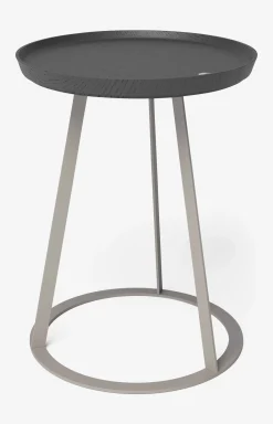 Outlet JOOP! ROUND side table with smoked oak plate, 45 x 52 cm in taupe/anthracite
