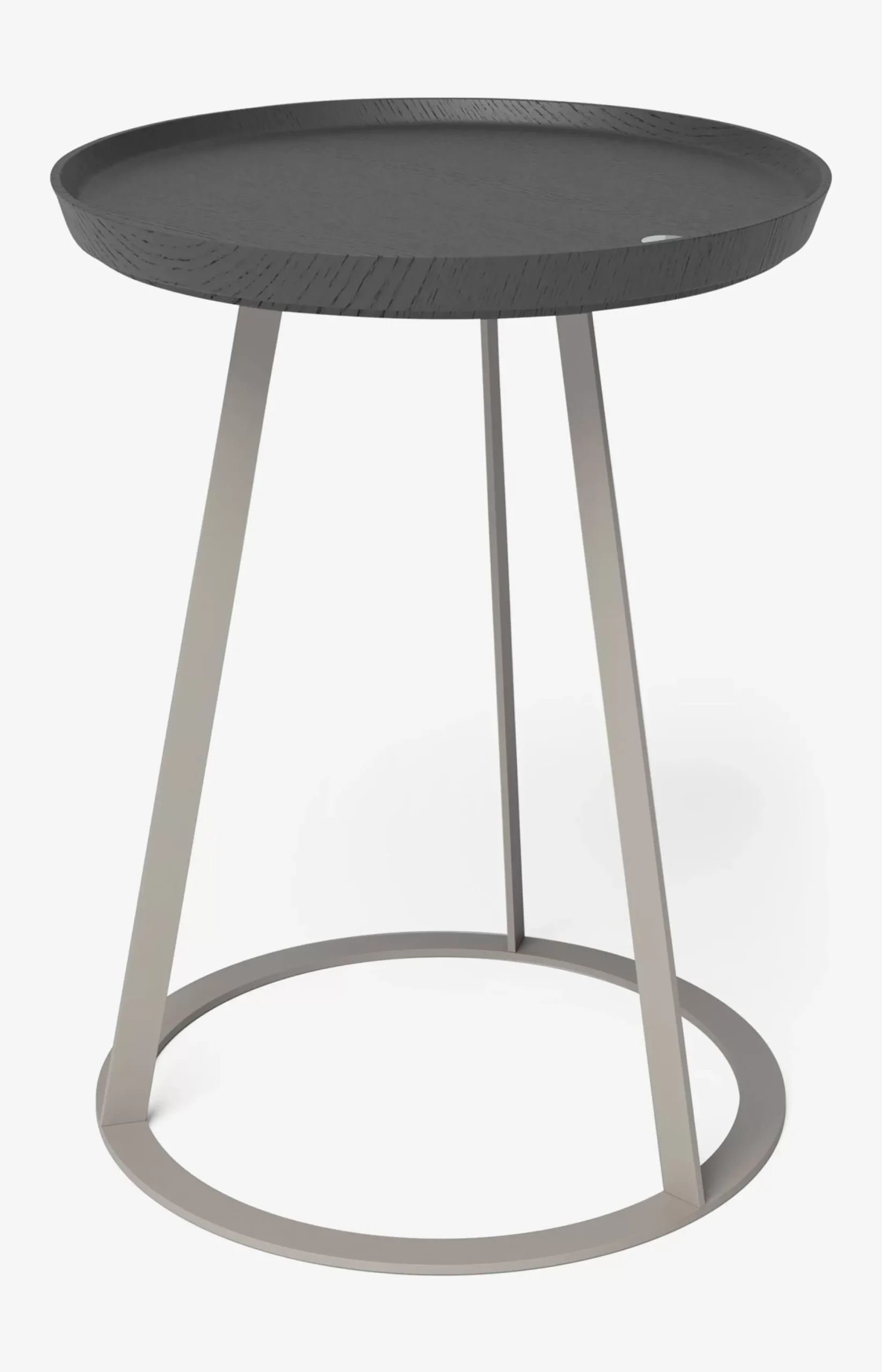 Outlet JOOP! ROUND side table with smoked oak plate, 45 x 52 cm in taupe/anthracite