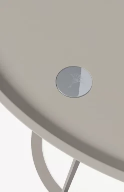 Online JOOP! ROUND side table with painted wood fibre plate, 45 x 52 cm in taupe