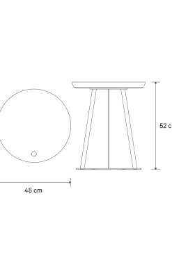 Online JOOP! ROUND side table with painted wood fibre plate, 45 x 52 cm in taupe