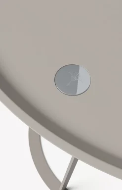 Outlet JOOP! ROUND side table with painted wood fibre plate, 45 x 47 cm in taupe