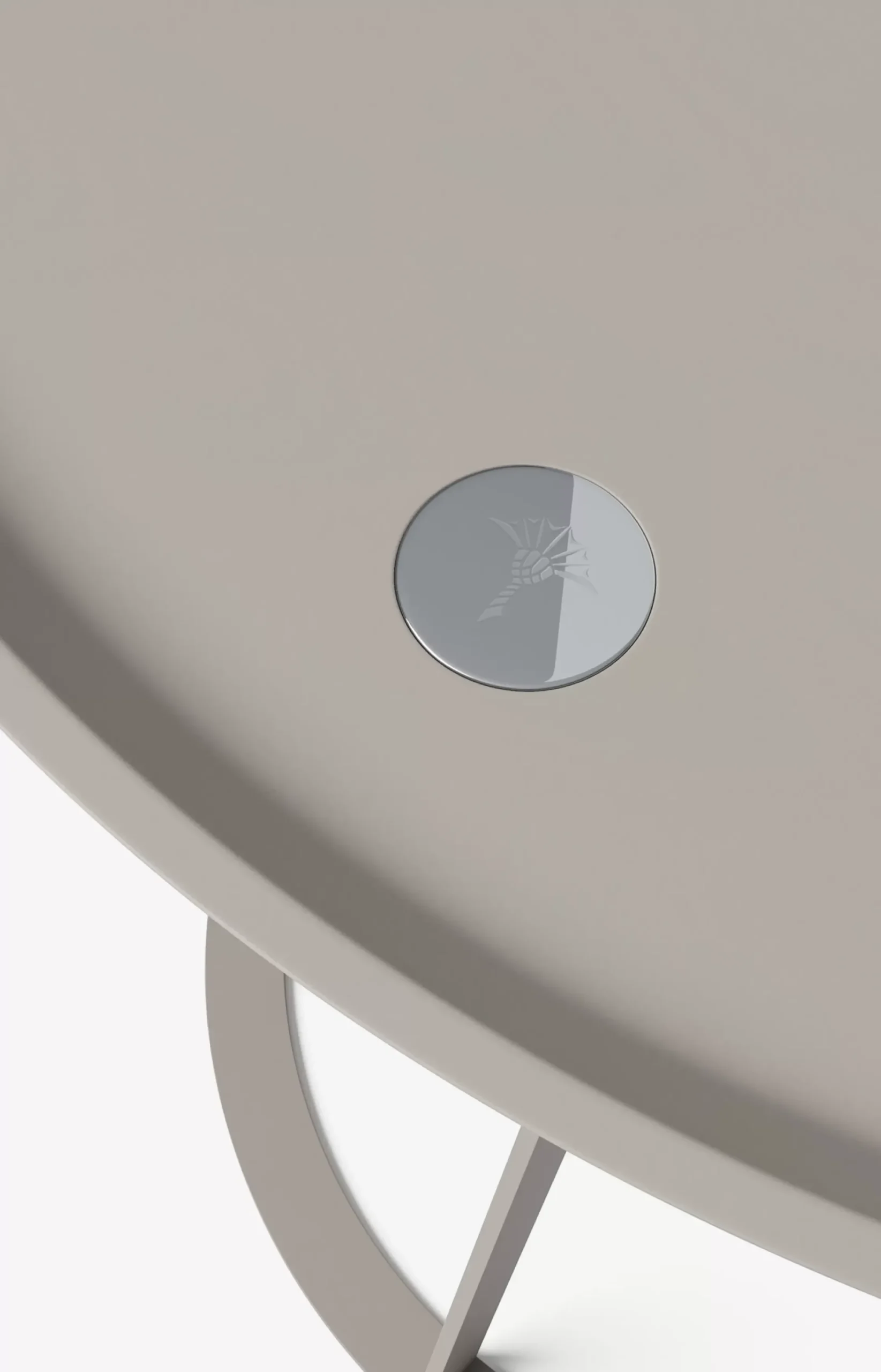 Outlet JOOP! ROUND side table with painted wood fibre plate, 45 x 47 cm in taupe