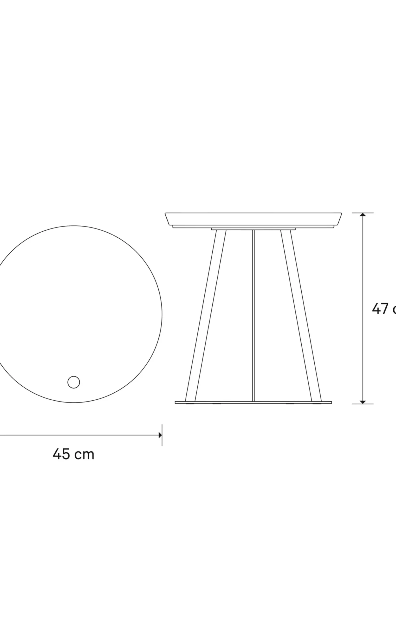 Outlet JOOP! ROUND side table with painted wood fibre plate, 45 x 47 cm in taupe