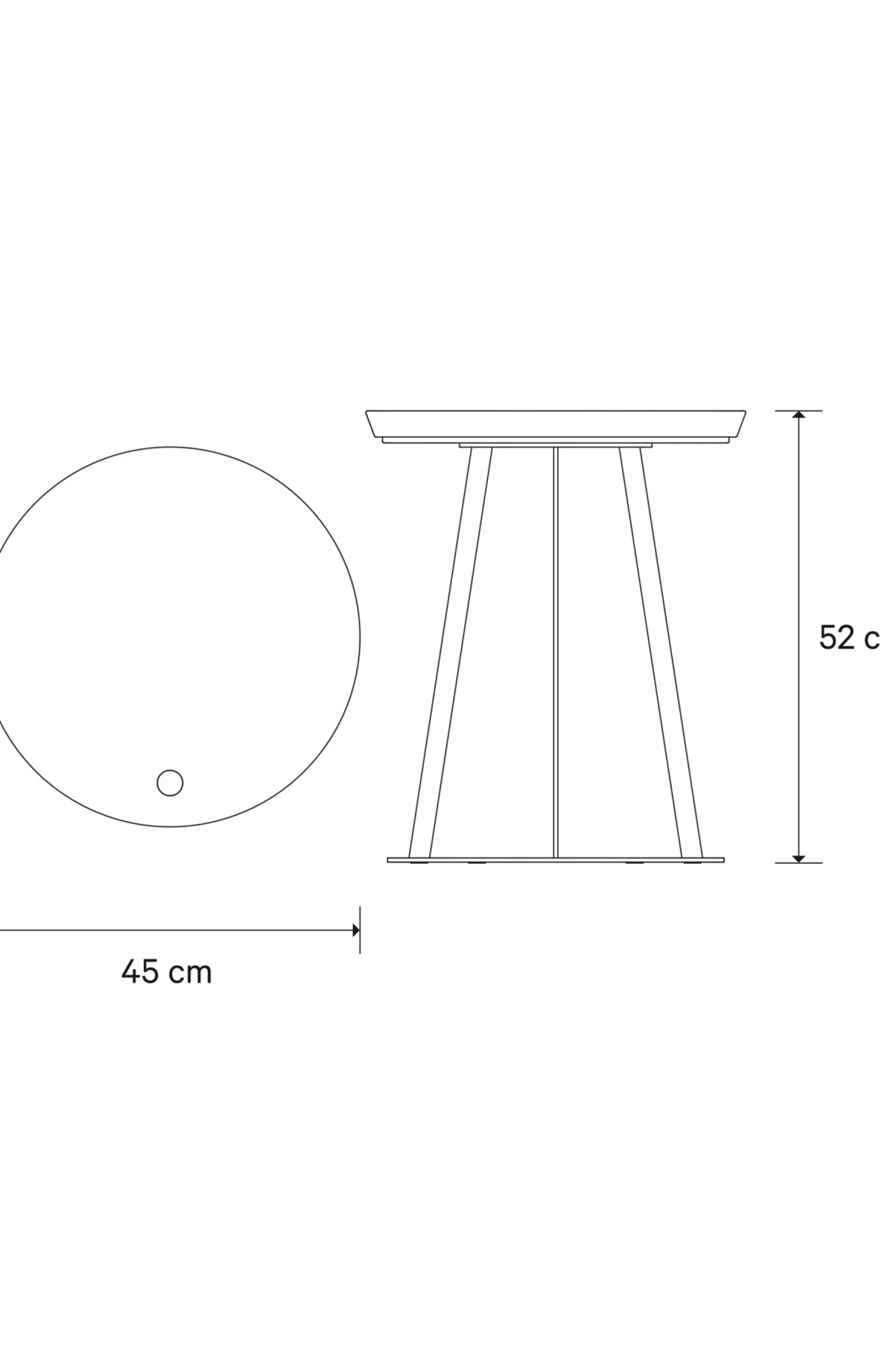 JOOP! ROUND side table with smoked oak plate, 45 x 52 cm in anthracite