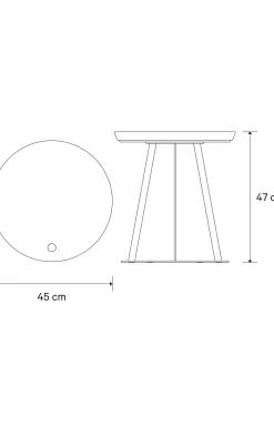 Outlet JOOP! ROUND side table with painted wood fibre plate, 45 x 47 cm in anthracite