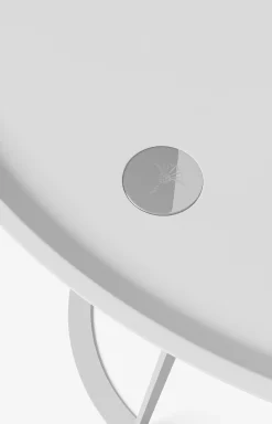 Discount JOOP! ROUND side table with painted wood fibre plate, 45 x 52 cm in white