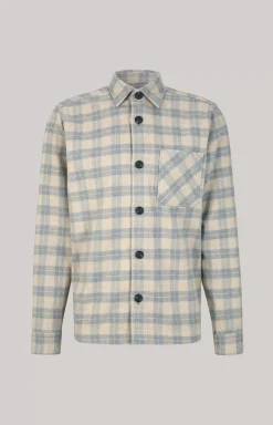 New JOOP! Kalan Flannel Shirt in a Grey/Beige Pattern patterned grey/beige