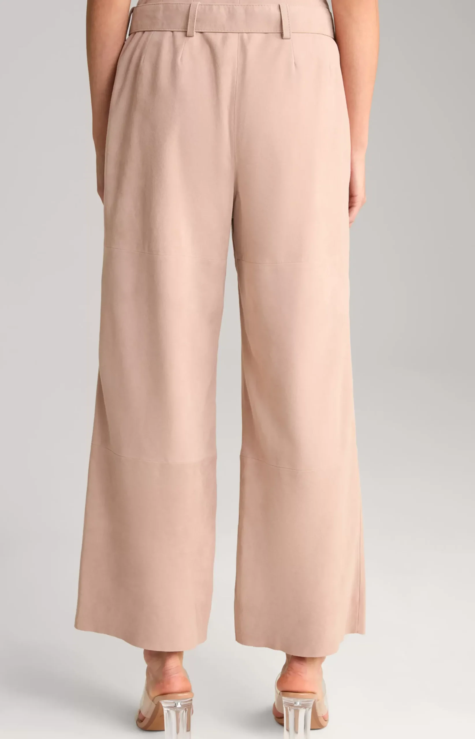 Clearance JOOP! Kidskin Suede Leather Trousers in light brown