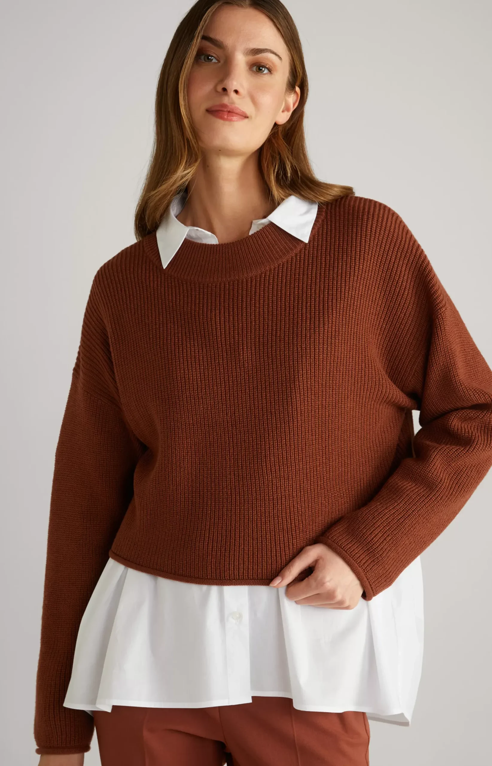 Outlet JOOP! Knitted jumper in copper brown