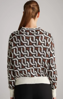Hot JOOP! Knitted Pullover in a Cream/Brown/Black Pattern black patterned
