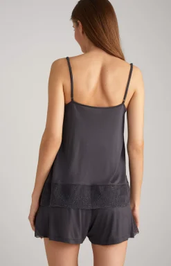 Discount JOOP! Lace-trimmed Spaghetti Strap Top in anthracite