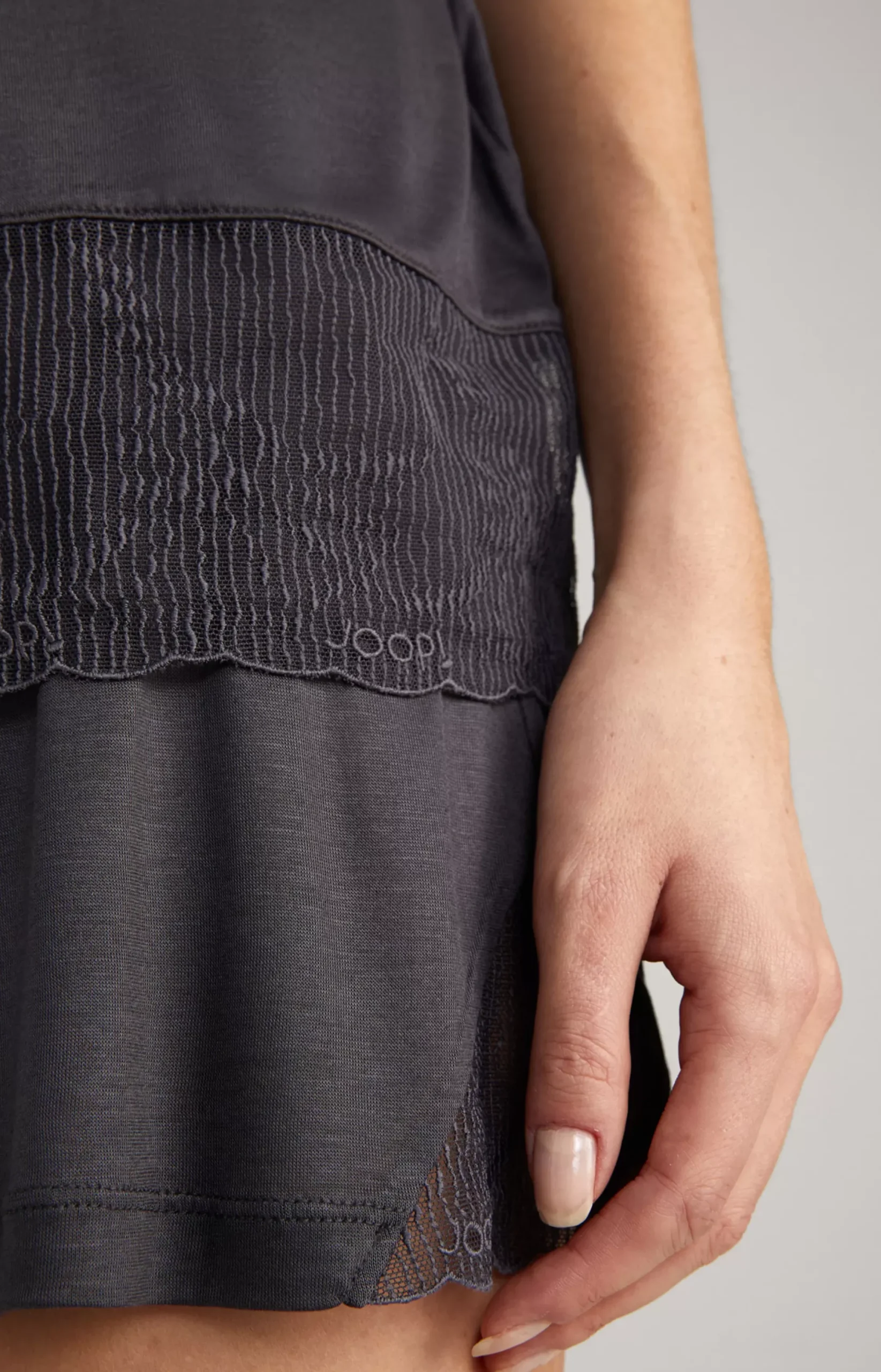 Discount JOOP! Lace-trimmed Spaghetti Strap Top in anthracite