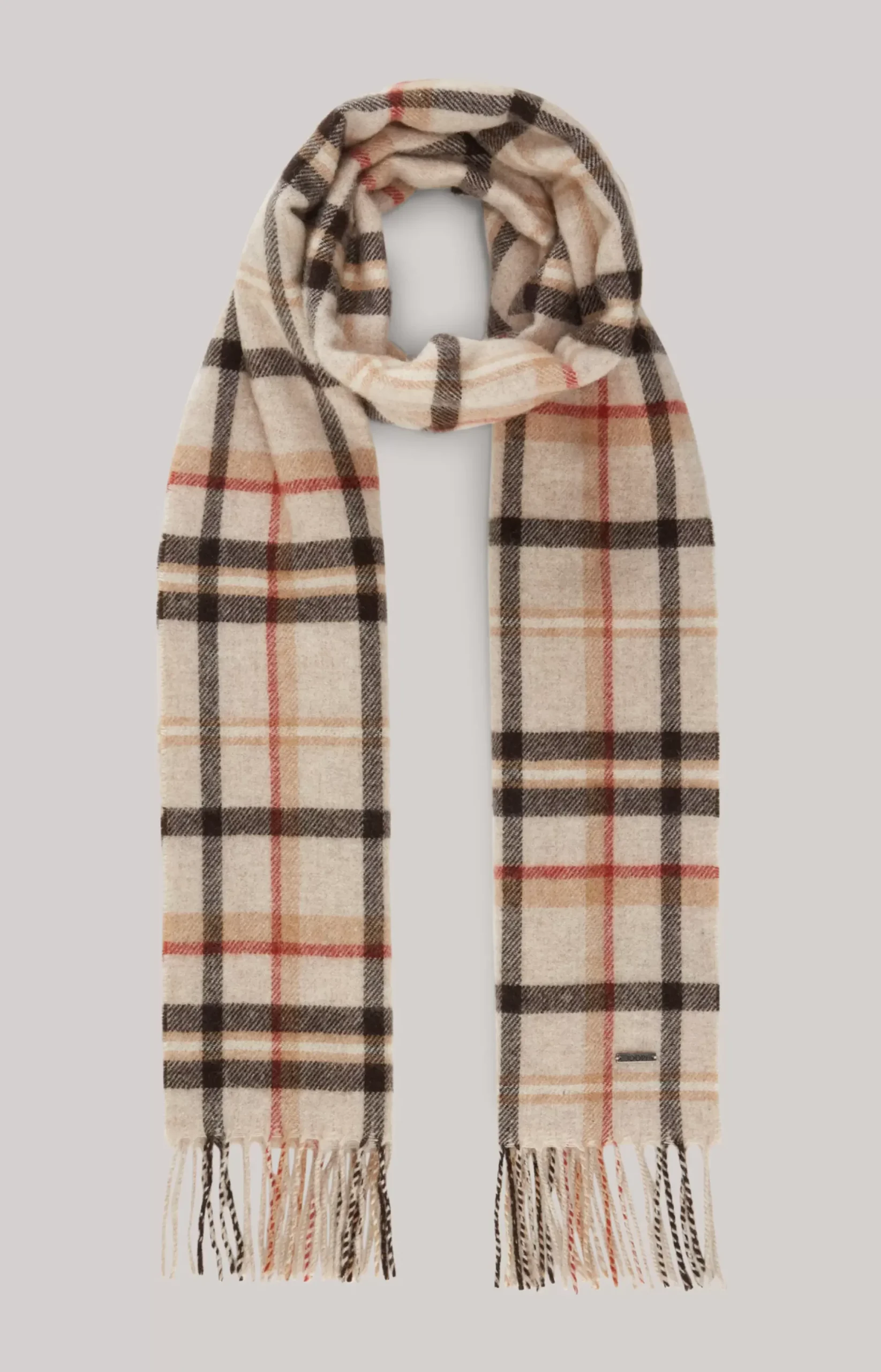 JOOP! Lamazi Scarf in a /Red Pattern beige