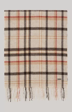JOOP! Lamazi Scarf in a /Red Pattern beige