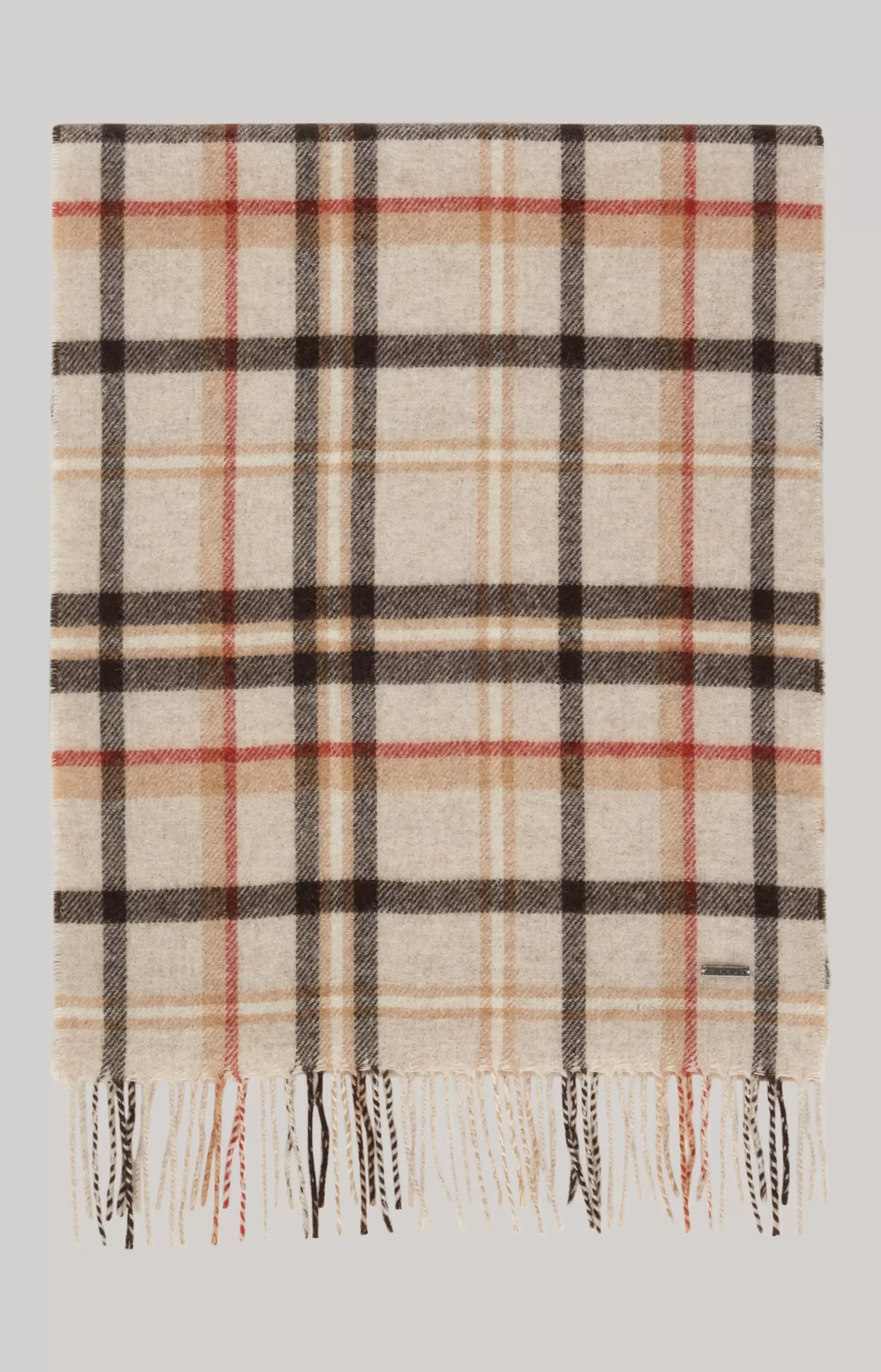 JOOP! Lamazi Scarf in a /Red Pattern beige