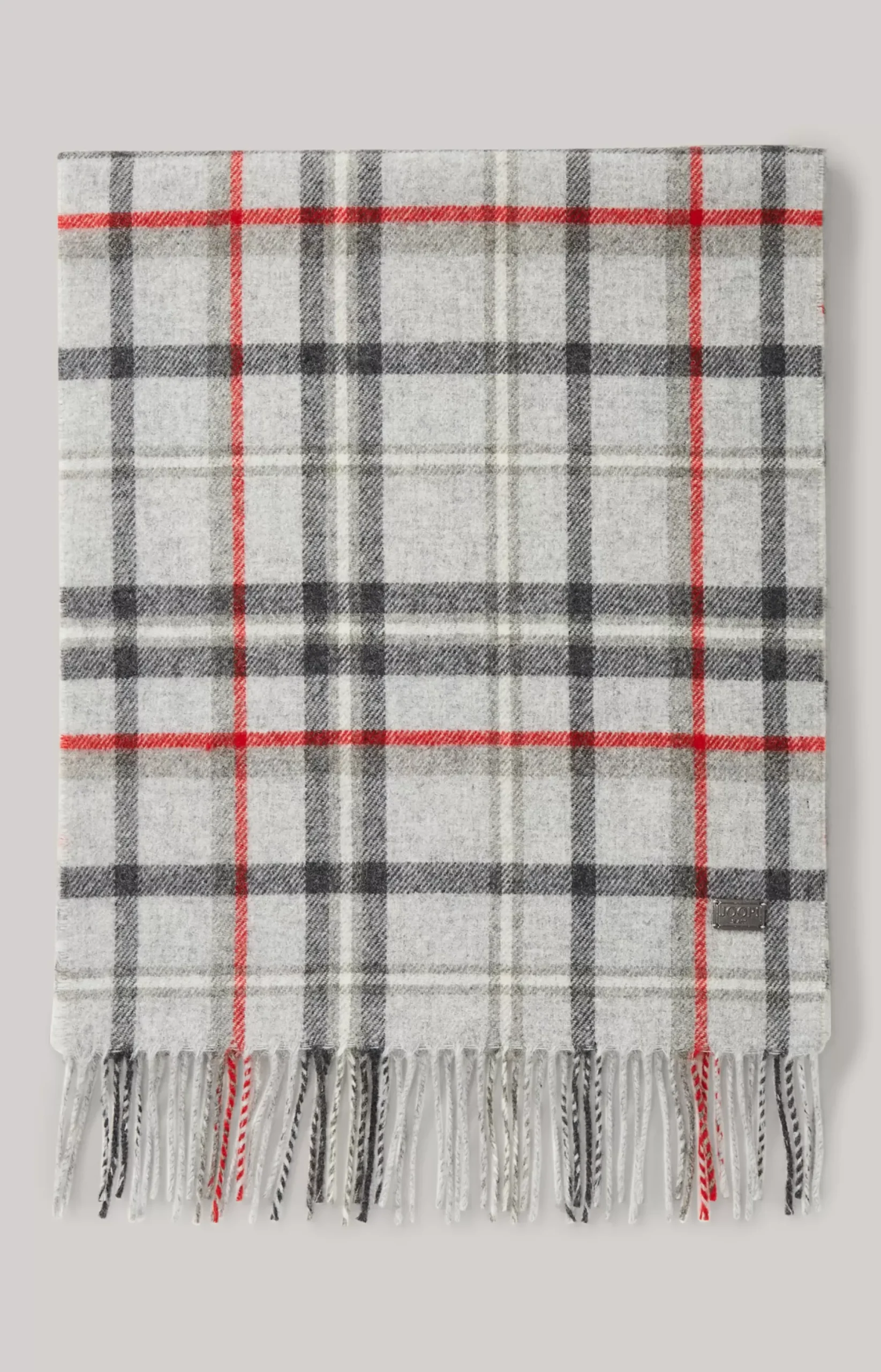 JOOP! Lamazi Scarf in a /Red Pattern grey