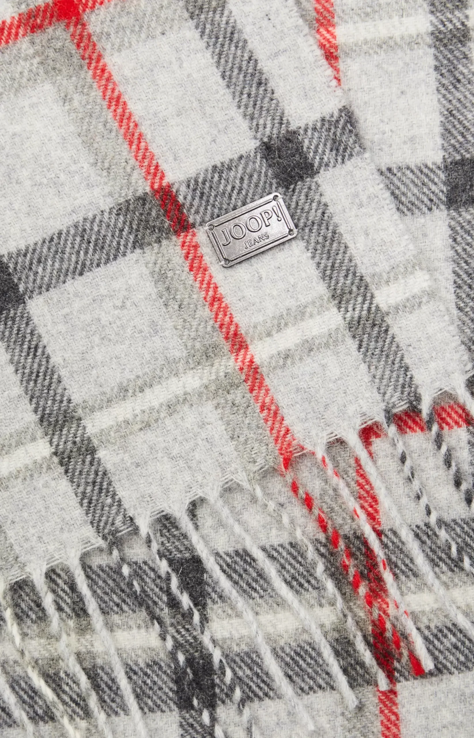 JOOP! Lamazi Scarf in a /Red Pattern grey