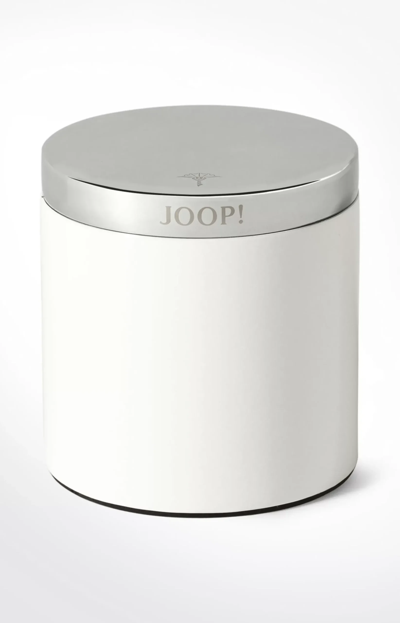 Hot JOOP! Large Chromeline storage box, silver/white plain light beige