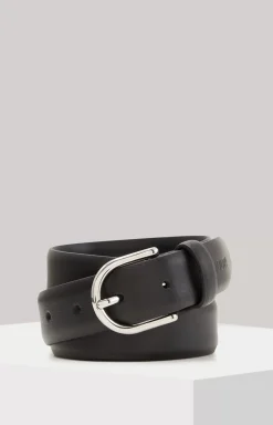 JOOP! Leather Belt in black/silver