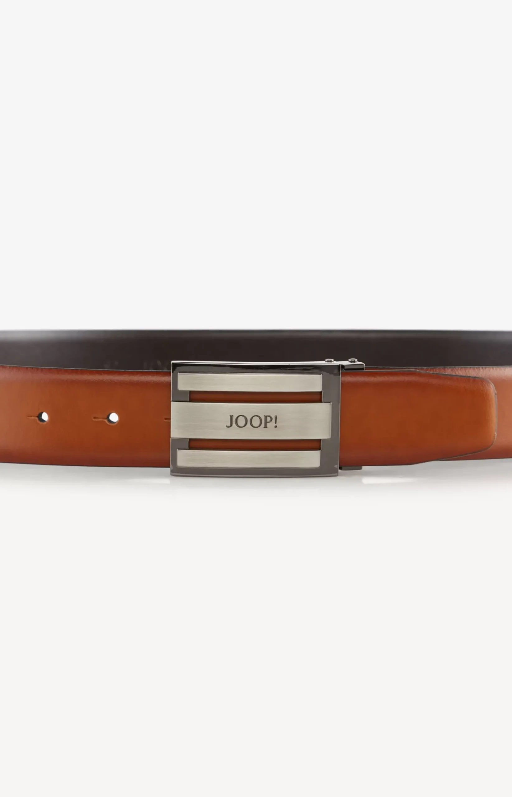 Online JOOP! Leather Belt in Cognac stripe navy 1