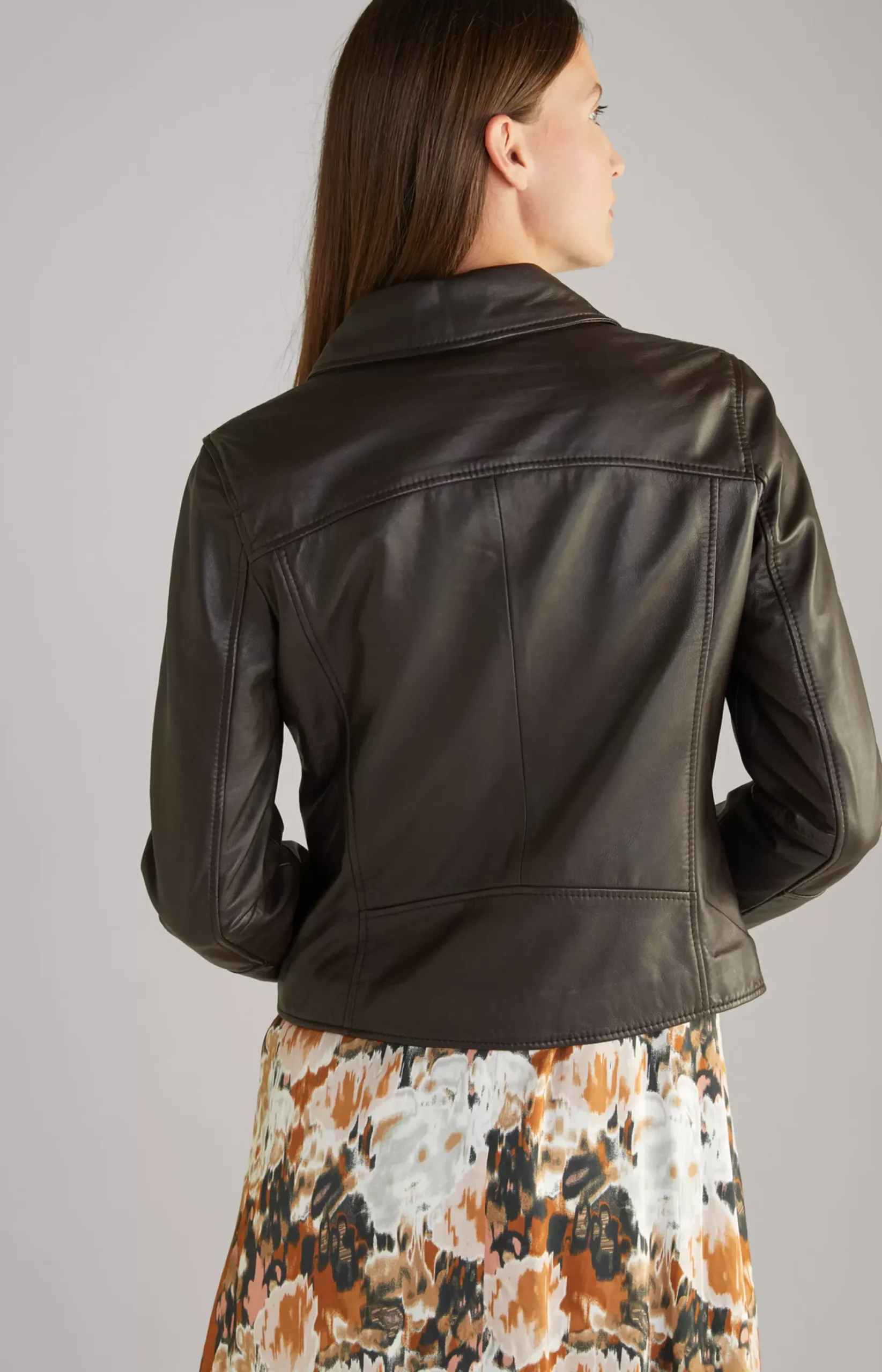 JOOP! Leather Jacket in dark brown