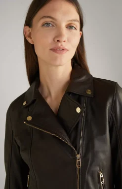 JOOP! Leather Jacket in dark brown