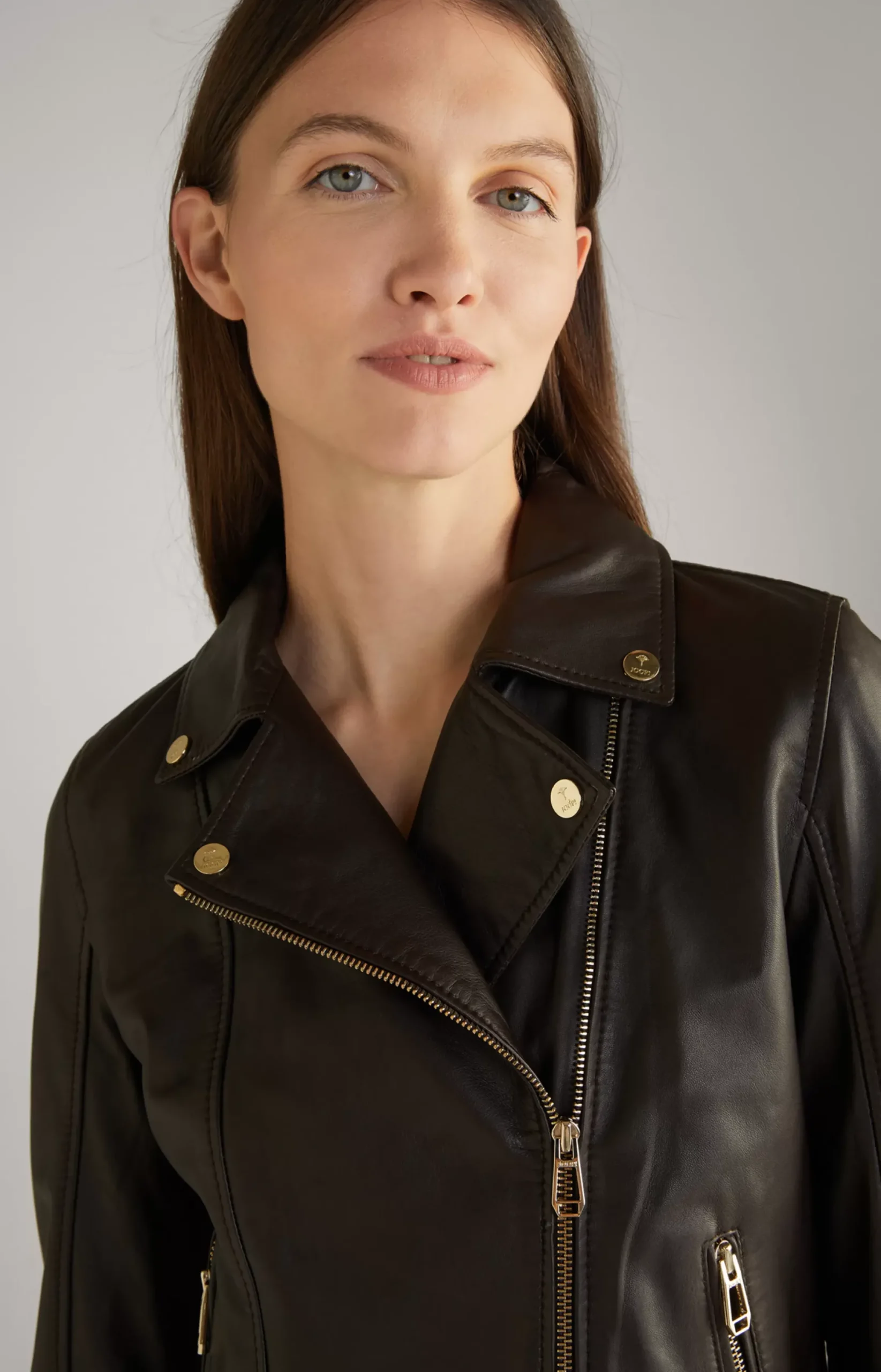 JOOP! Leather Jacket in dark brown