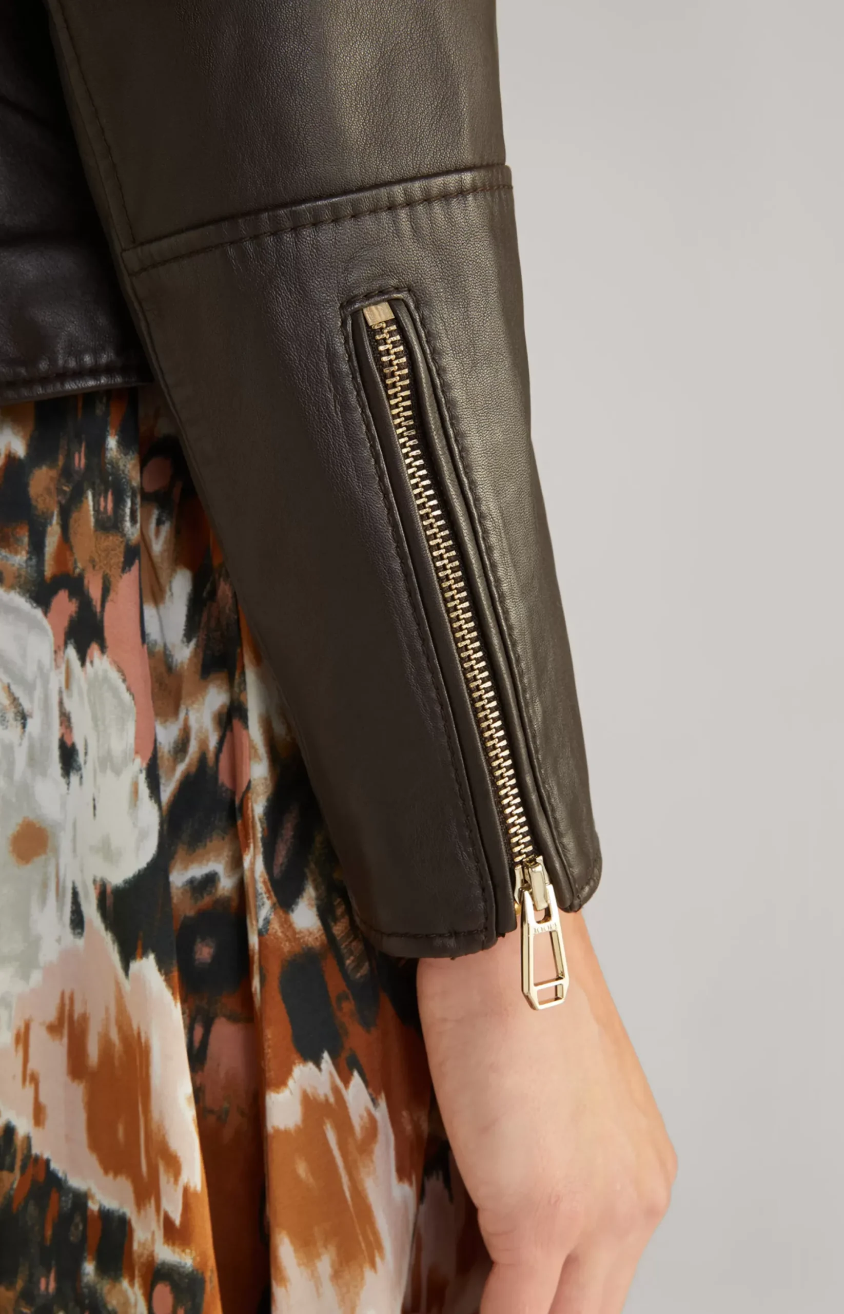 JOOP! Leather Jacket in dark brown