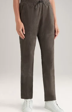 Sale JOOP! Leather Trousers in grey/brown