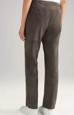 Sale JOOP! Leather Trousers in grey/brown