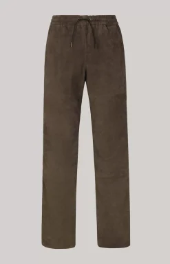 Sale JOOP! Leather Trousers in grey/brown