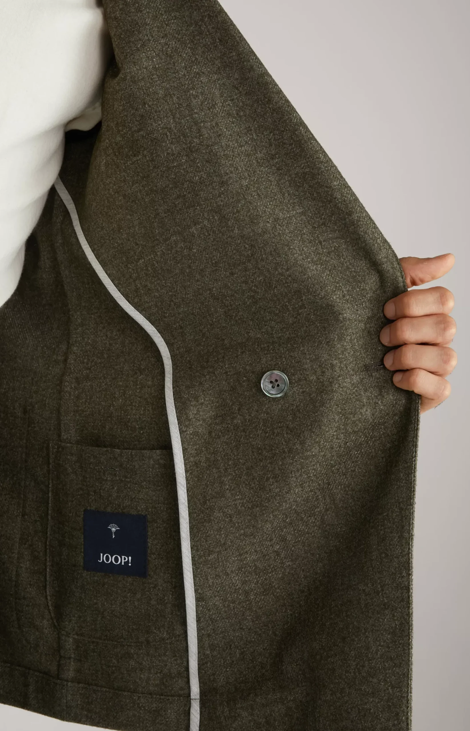 JOOP! Lenderson double-breasted jacket in mottled green