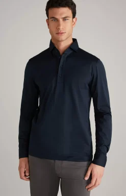 Discount JOOP! Long-sleeved Baldwin Polo Shirt in dark blue