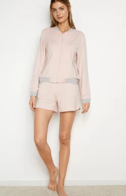 Hot JOOP! Loungewear sweatshirt jacket in pink/grey mélange pink/grey mottled