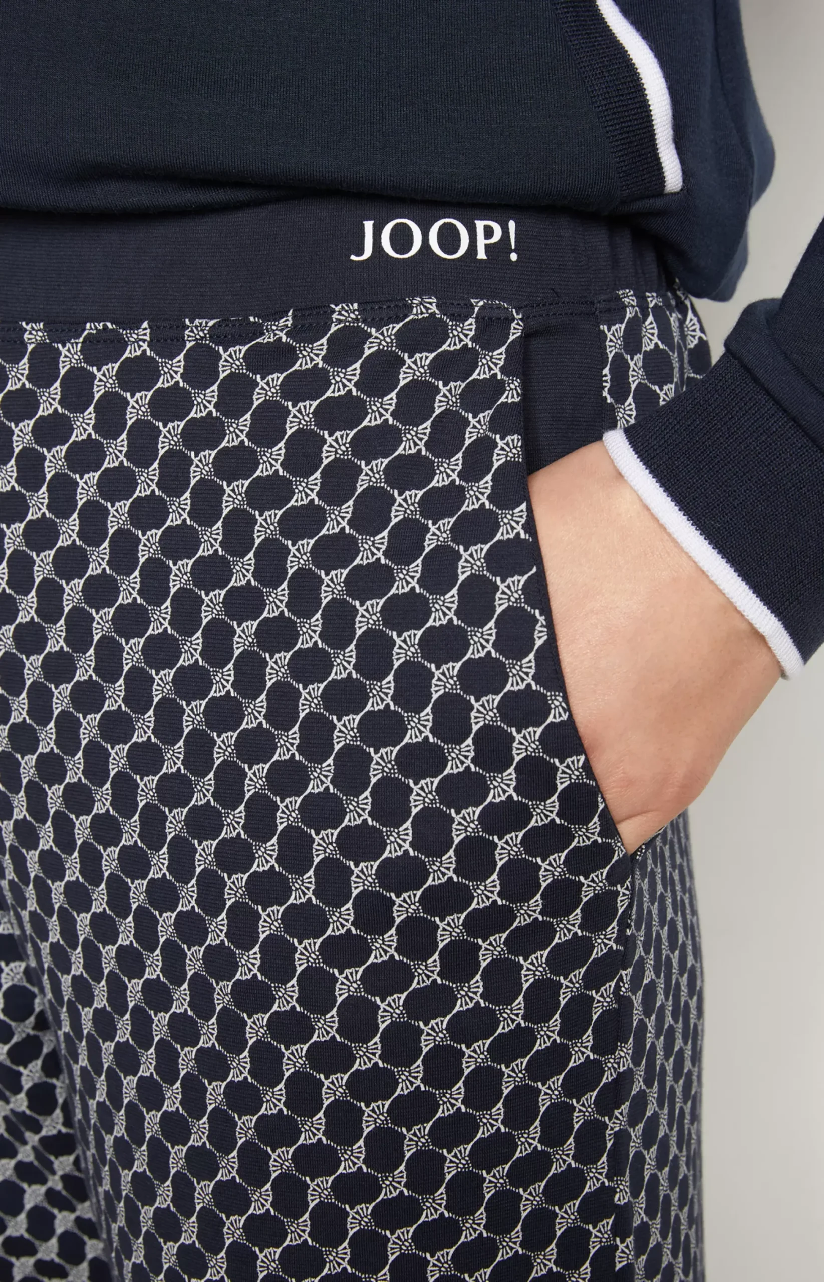 JOOP! Loungewear trousers in patterned midnight blue midnight blue patterned