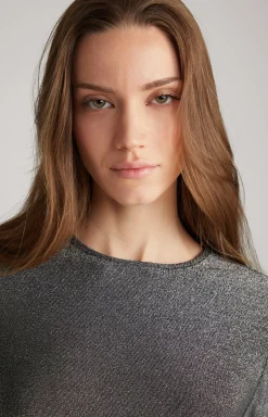 JOOP! Lurex Blouse in Grey Glitter silver