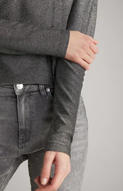 JOOP! Lurex Blouse in Grey Glitter silver