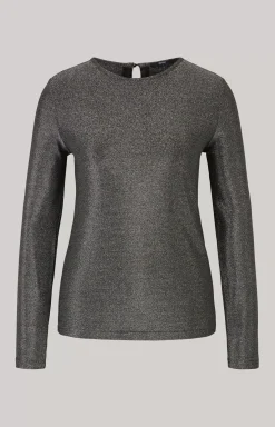 JOOP! Lurex Blouse in Grey Glitter silver
